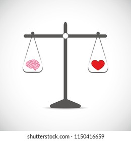 Brain And Hearth In Balance Vector Illustration