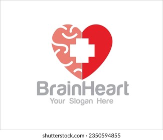 brain hearth and love logo designs for medical service