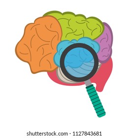 Brain hemispheres cartoon