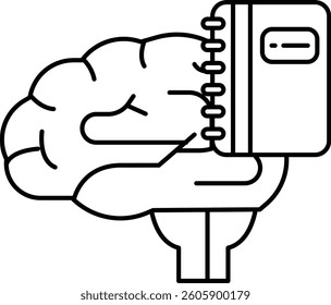 A brain is holding a book in its hand