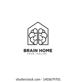 Brain Home Logo Design Template
