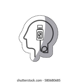 brain hosting data icon stock, vector illustration image desing