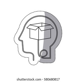 brain hosting data icon stock, vector illustration image desing
