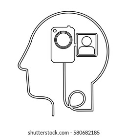 brain hosting data icon stock, vector illustration image desing