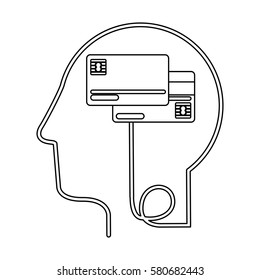 brain hosting data icon stock, vector illustration image desing