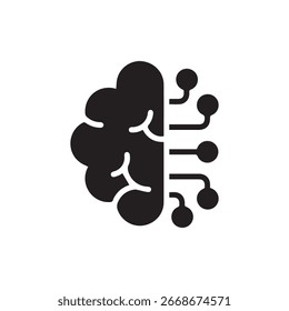Diseño de icono negro del cubo de aire del cubo del cerebro