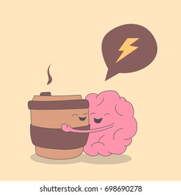 The brain is hugging with coffee.