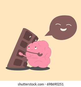 Brain hugs chocolate