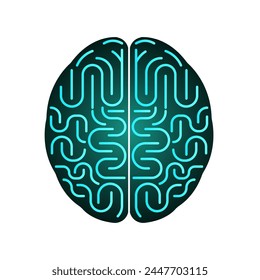 Brain. Human Brain. Creativity and Intelligence Concept. Vector Illustration.