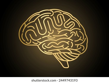 Brain. Human Brain. Creativity and Intelligence Concept. Vector Illustration.