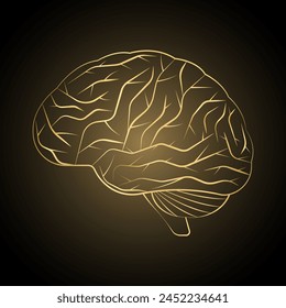 Brain. Human Brain. Creativity and Intelligence Concept. Vector Illustration.