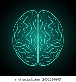 Brain. Human Brain. Creativity and Intelligence Concept. Vector Illustration.