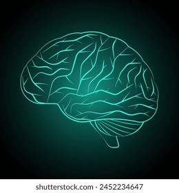 Brain. Human Brain. Creativity and Intelligence Concept. Vector Illustration.