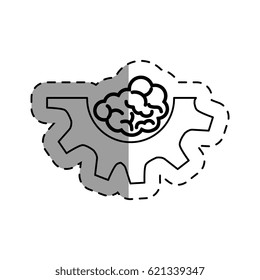 brain human with gear creative icon