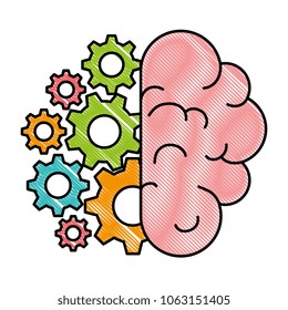 brain human with gears