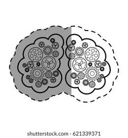 brain human with gears creative icon