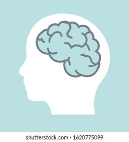 Brain in the human head think design