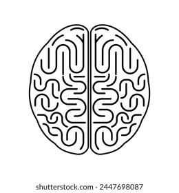 Cerebro. Símbolo de icono del cerebro humano. Ilustración vectorial aislada sobre fondo blanco. 