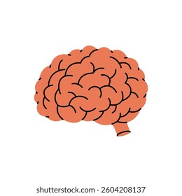 Brain. Human internal organ. Vector illustration.