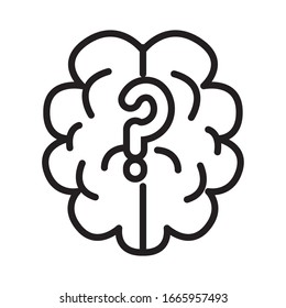 brain human with interrogation symbol line style icon vector illustration design