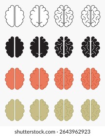 brain, human brain, line icon, silhouette icon, flat icon, vector brain.