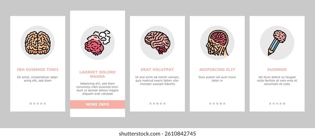 brain human mind head idea onboarding mobile vector. abstract knowledge, science think, education graphic, psychology creative, smart brain human mind head idea Illustration