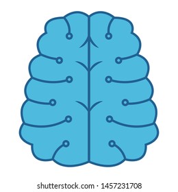 brain human mind icon cartoon vector illustration graphic design