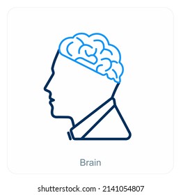 Brain And Human Mind Icon Concept