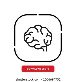 Brain, human organs symbol outline vector icon