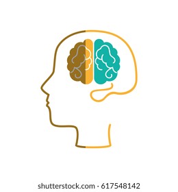 brain human with human profile creative icon