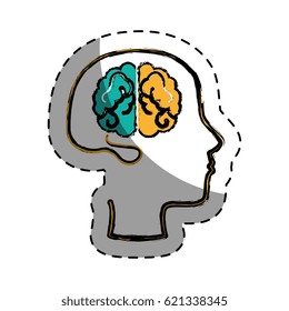 brain human with profile creative icon