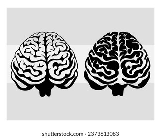 Brain, Human Brain, Silhouette, Organ, Human Brain Clipart, Medical Clipart, Mental Health, Vector Images, Human Mind Science, Brain Cut File, Medical, 