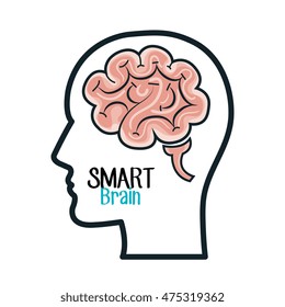 brain human smart icon vector illustration, EPS10