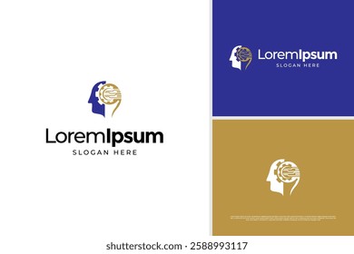 Brain human tech icon vector design. Head logo, digital brain logo design template