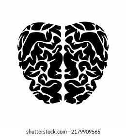 Brain Human Vector Logo Illustration Black Stock Vector (Royalty Free ...