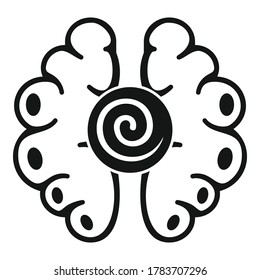 Brain hypnosis icon. Simple illustration of brain hypnosis vector icon for web design isolated on white background