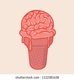 brain with ice cream cone