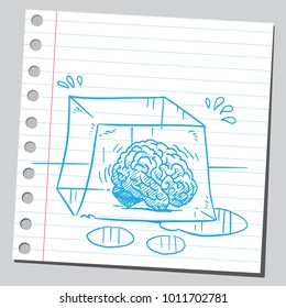 Brain in ice cube 