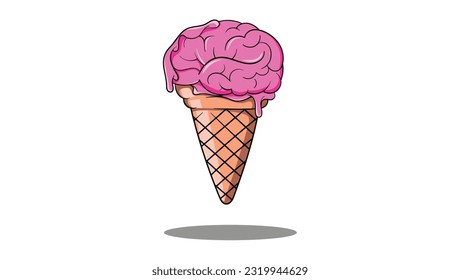 Brain Icecream logo abstract vector design template