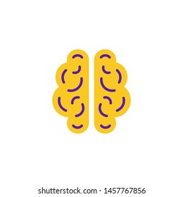 Brain icon. Abstract human brain logo set in different colors. Brain, mind or intelligence flat icon for apps and websites.
