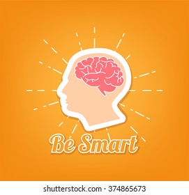 Ícone do cérebro. Seja motivação inteligente. Ilustração vetorial
