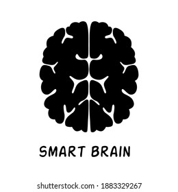 Brain icon in black color. Human brain symbol, sign isolated on white background. Vector illustration. Creative idea icon graphic elements. Brainstorm concept.