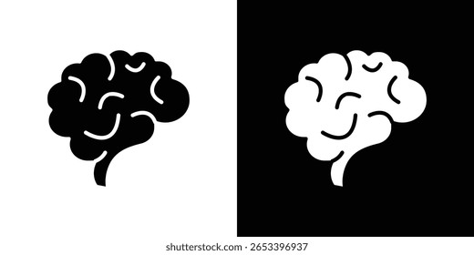 Silueta negra del icono del cerebro para el Web, y el App móvil