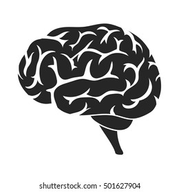 Brain icon in black style isolated on white background. Organs symbol stock vector illustration.
