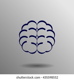 Brain icon blue on a gray background