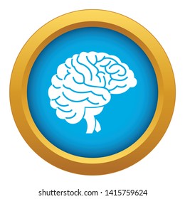 Brain icon blue vector isolated on white background for any design
