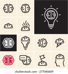 Brain icon. Brainstorm idea icon.