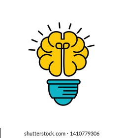 brain icon bulb style. education related vector sign and symbol.
