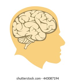 Brain icon cartoon. 