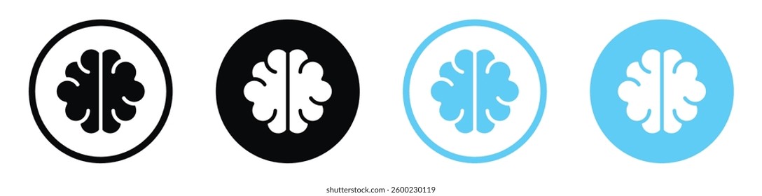 Brain icon collection. vector illustration set